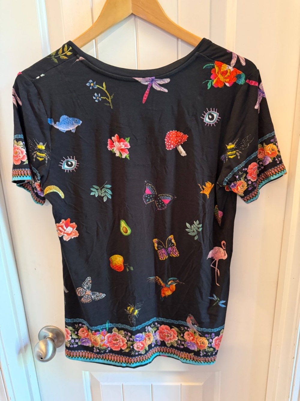 Johnny Was Floral Pattern Tee - Picture 5 of 5